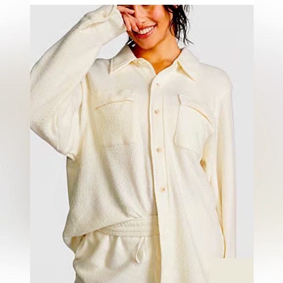 Pink Reverse Fleece Shacket - Picture 1 of 5